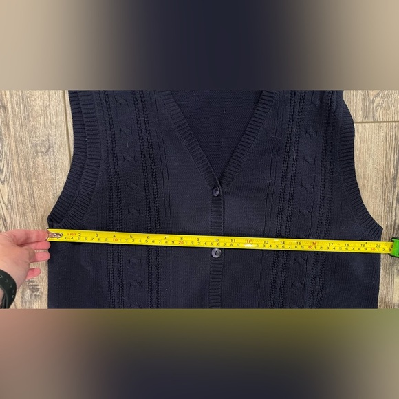 Vintage Navy Blue Tabi Button Up Sweater Vest size XL - Picture 3 of 5